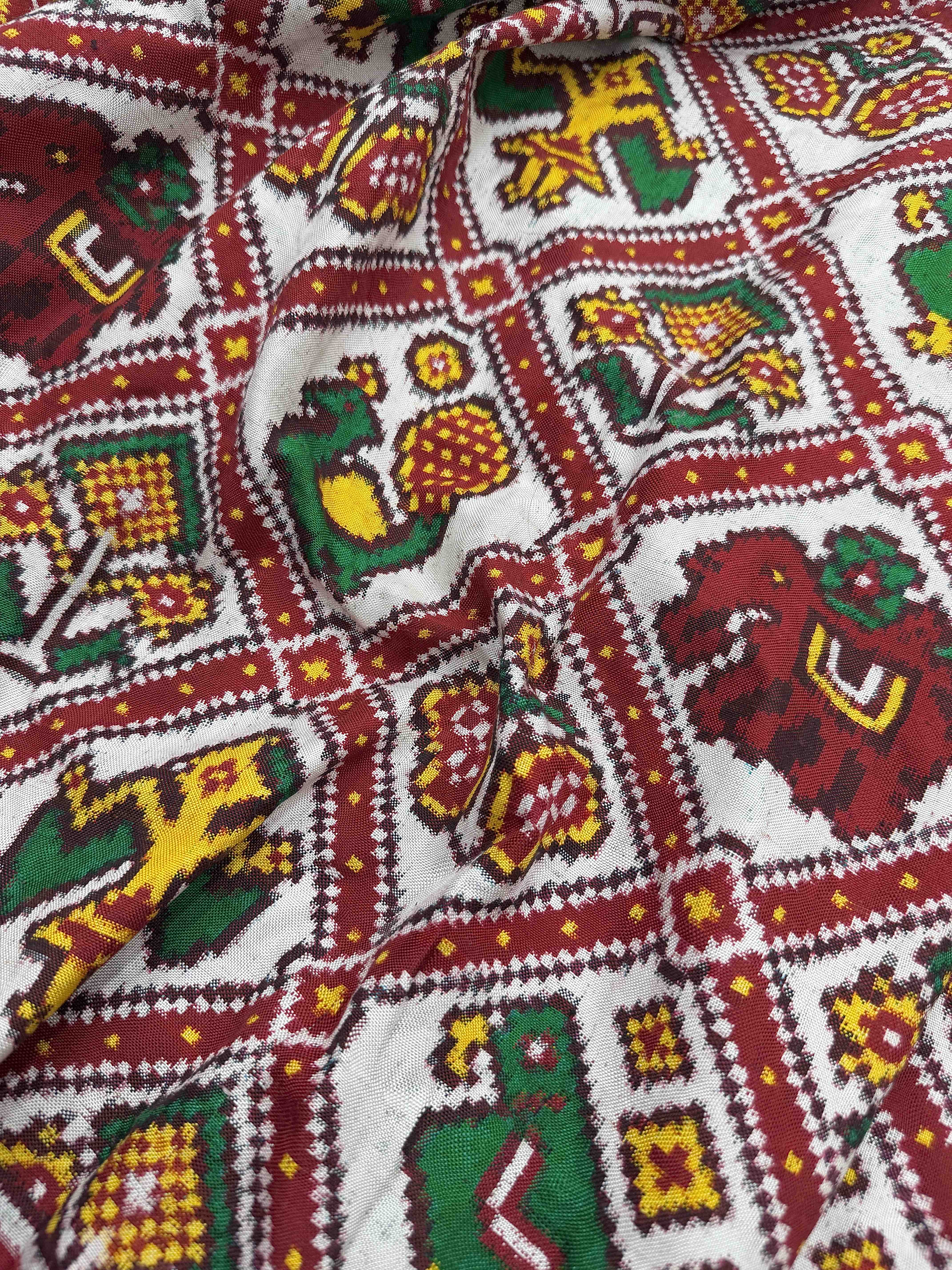 Red & white Narikunj Adtala Patan Patola