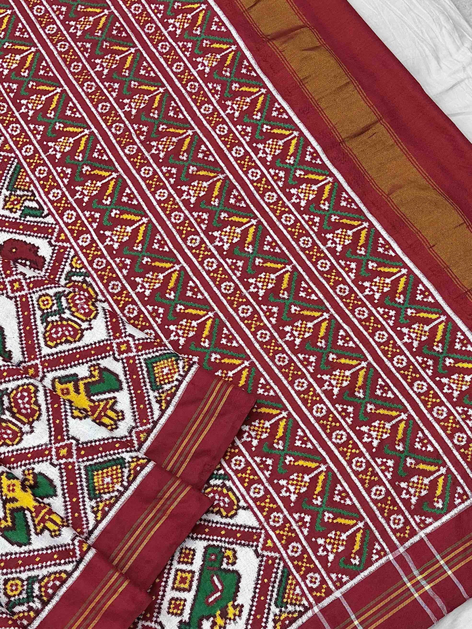 Red & white Narikunj Adtala Patan Patola