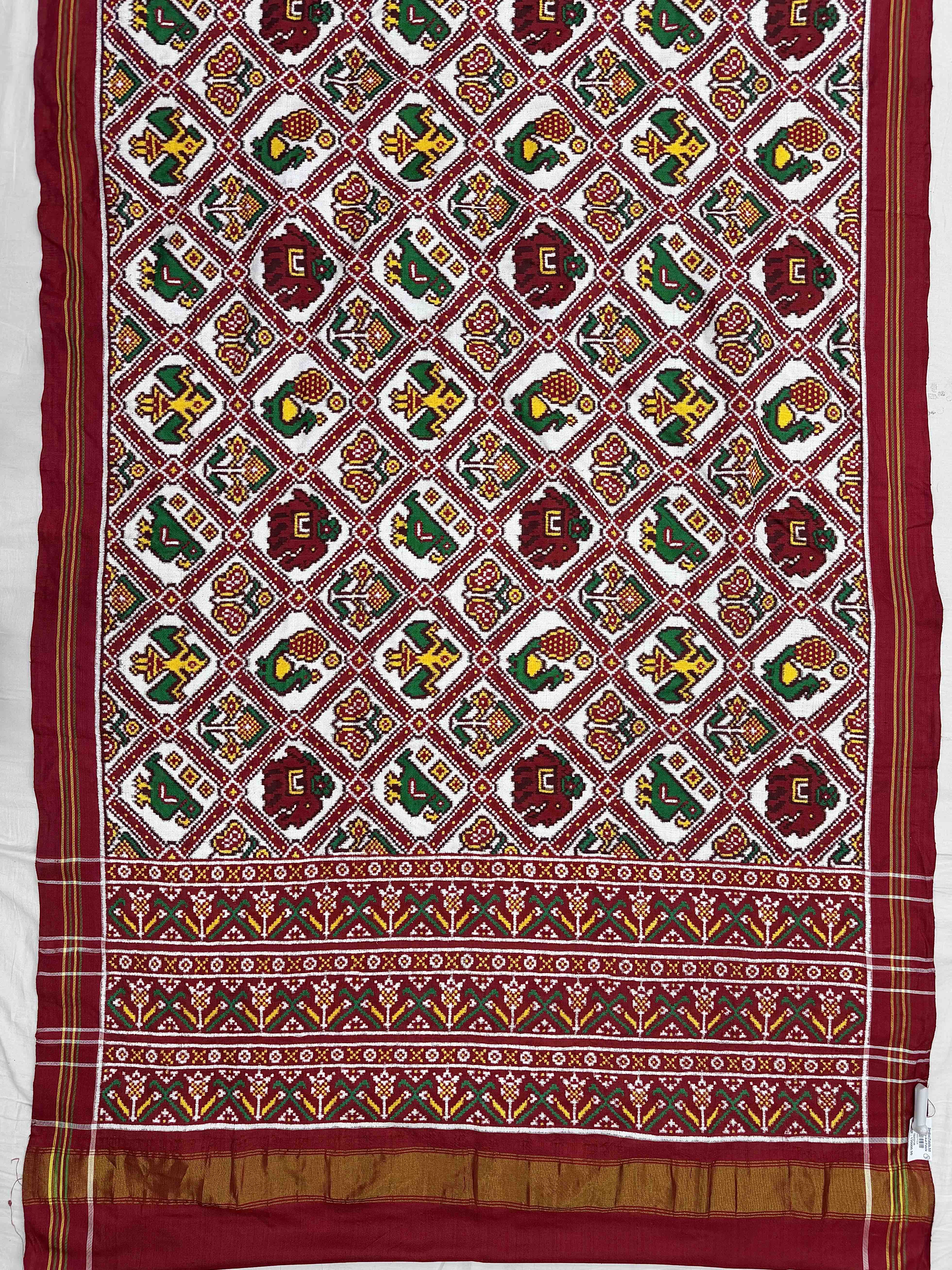 Red & white Narikunj Adtala Patan Patola