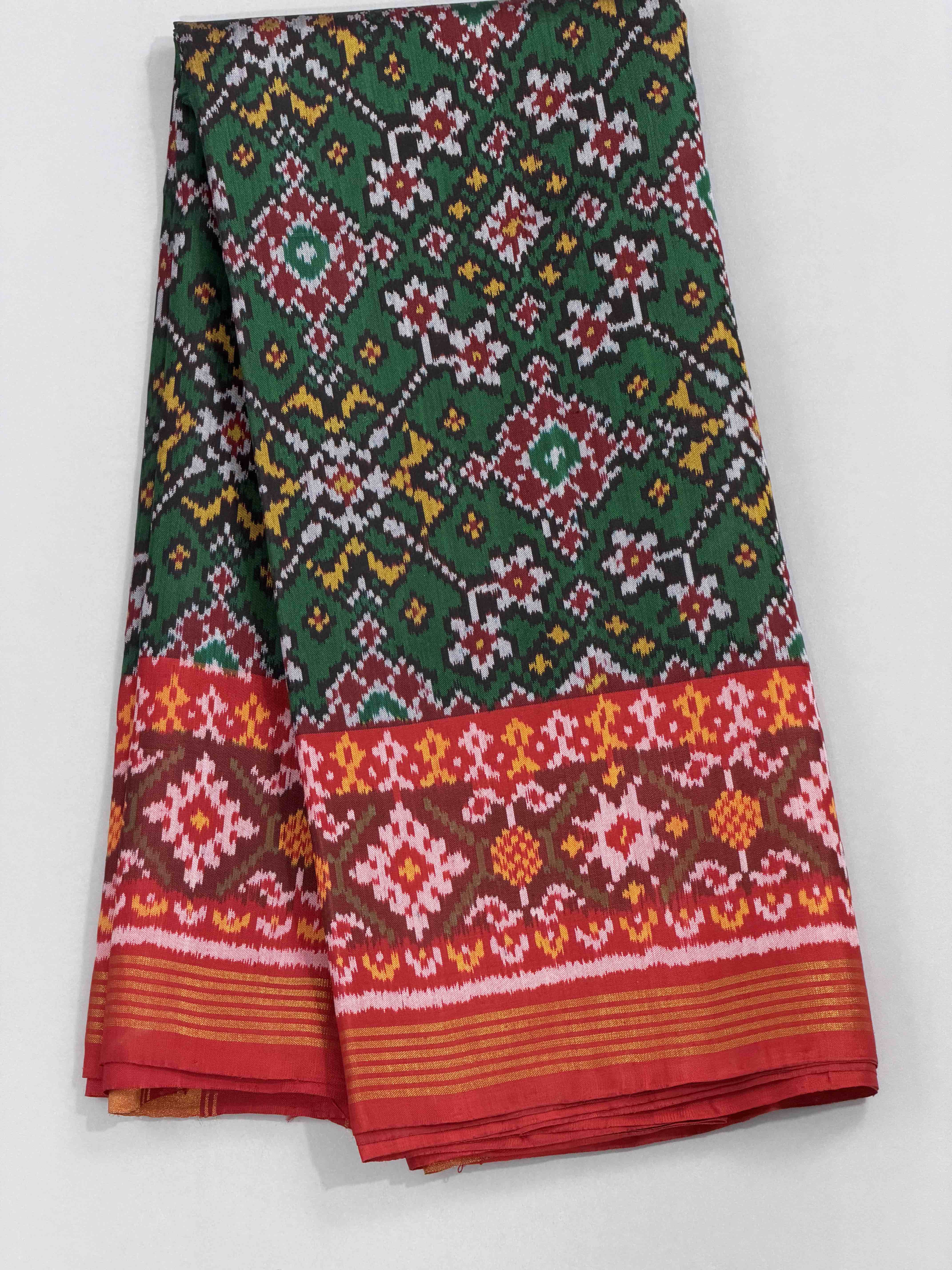 Red & Green Navaratan Patola Saree