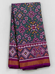 Magenta Pink & Sea Green Navaratan Patola Saree