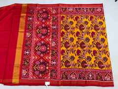 Maroon & musterd creeper design ikat Patola