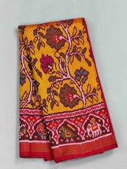 Maroon & musterd creeper design ikat Patola