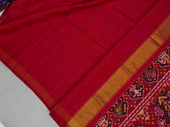 Maroon & musterd creeper design ikat Patola