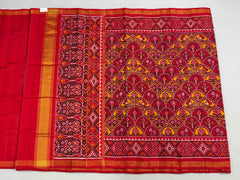 Designer Red & musterd design Patola Saree