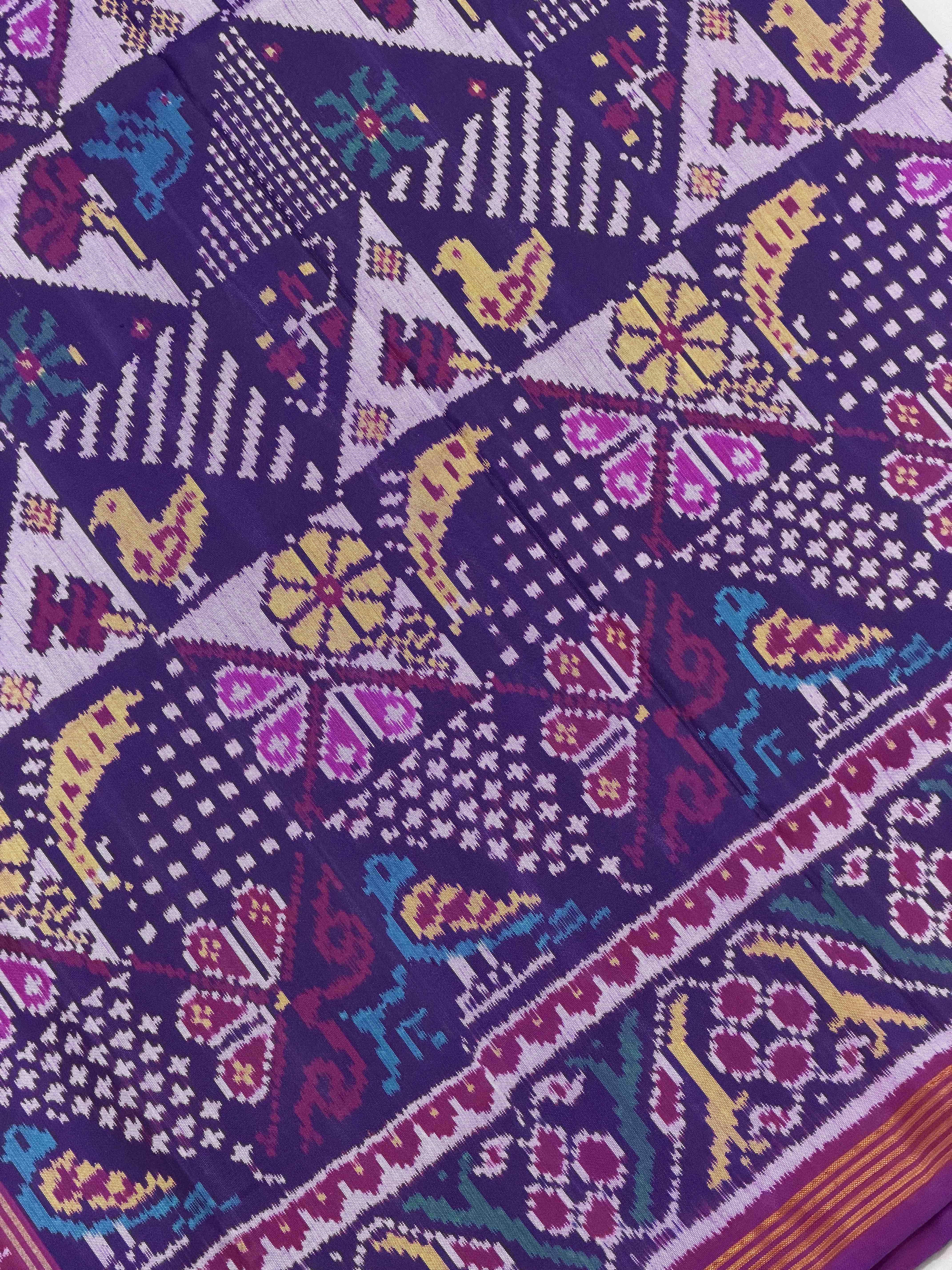 Magenta Purple Fancy design Patola Saree