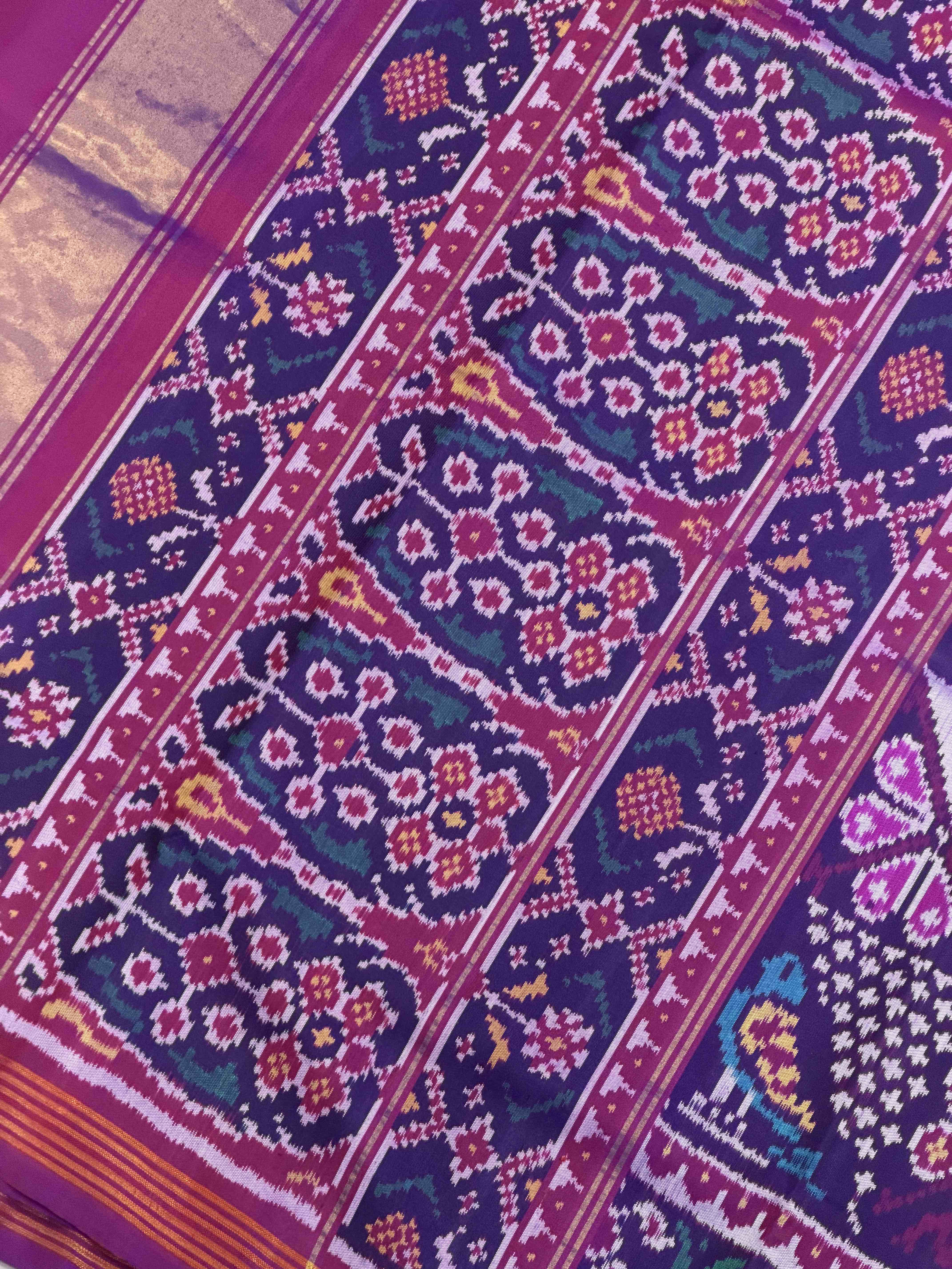 Magenta Purple Fancy design Patola Saree