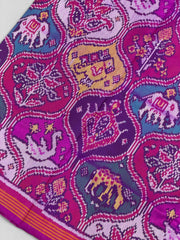 Magenta with multiple figures Patola Saree