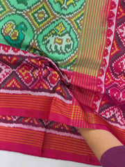 Pink & Pista narikunj Patola Saree