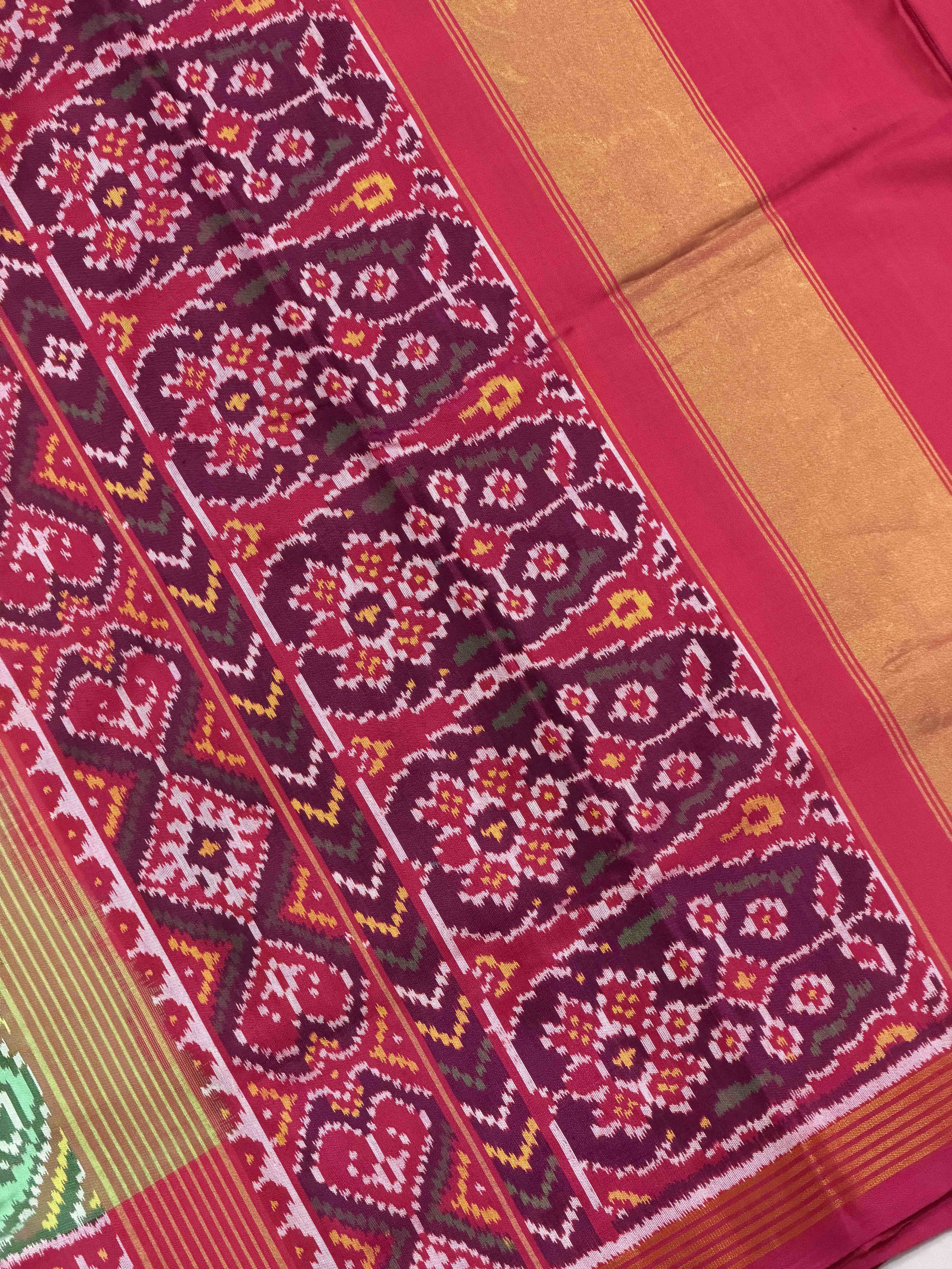 Pink & Pista narikunj Patola Saree