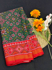 Red & Green Navaratan Patola Saree