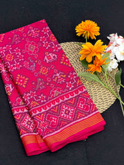 Pink Navratan Narikunj Design Patola Saree