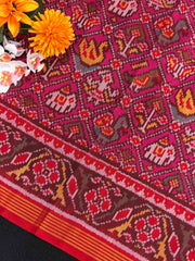 Red & Pink narikunj Patola Saree