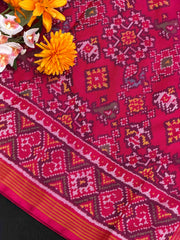 Pink Navratan Narikunj Design Patola Saree