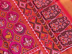 Red & pink figures design Patola