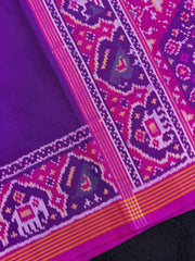 Pink & Purple Plain Gala Border Patola Saree