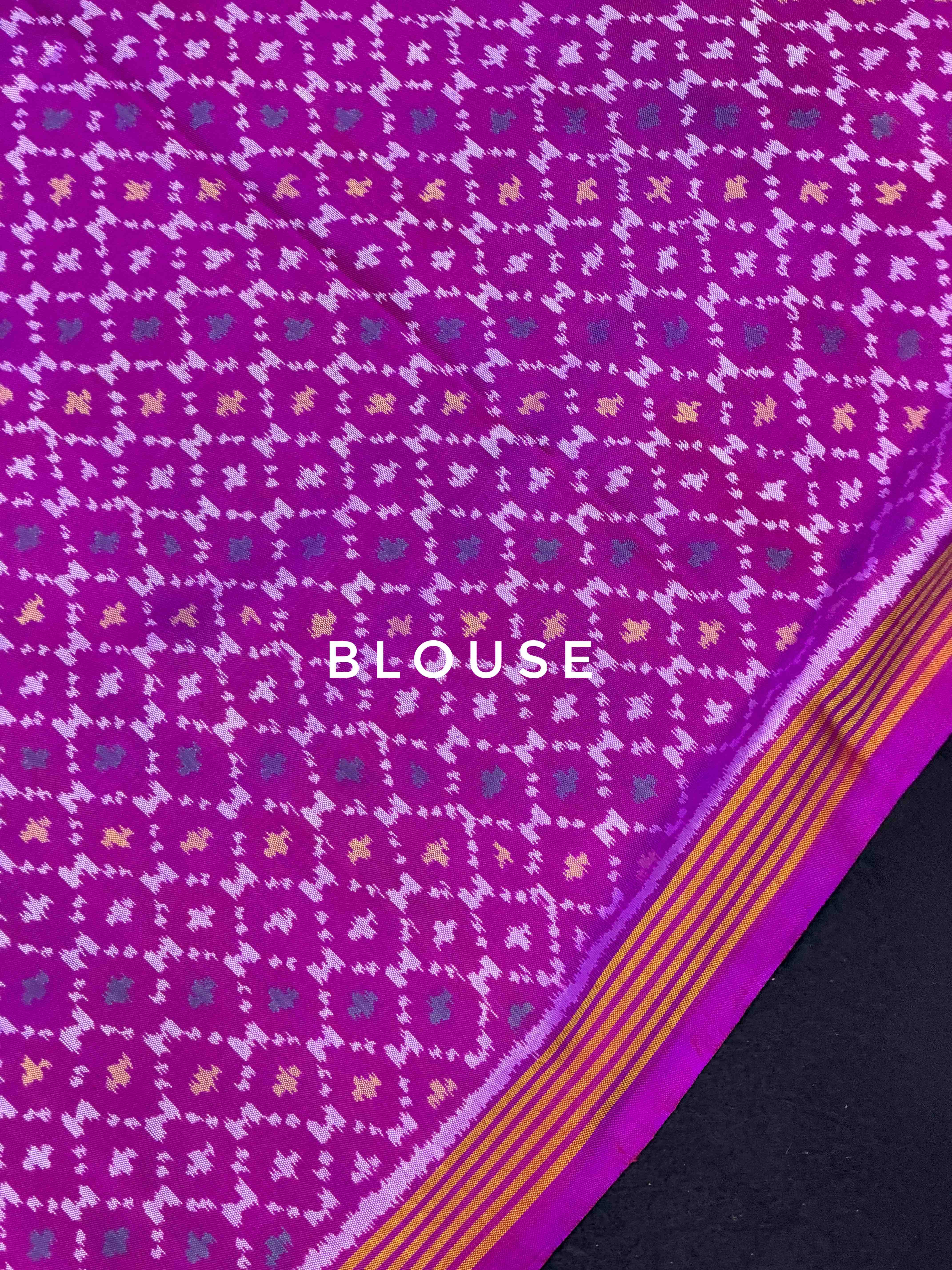 Pink & Purple Plain Gala Border Patola Saree
