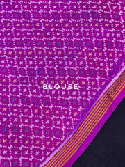 Pink & Purple Plain Gala Border Patola Saree