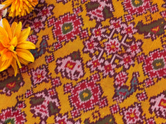 Maroon & Musterd Navaratan Narikunj Patola Sarees