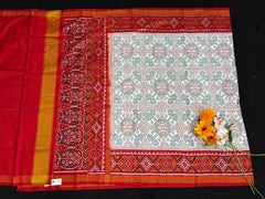 Red & white Navaratan Patola Saree