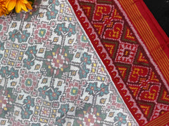 Red & white Navaratan Patola Saree