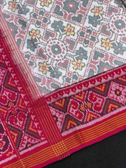Pink & white navaratan Manekchawk Patola Saree