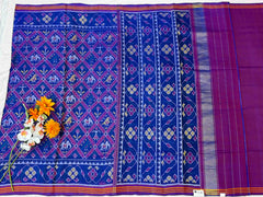Purple Blue Small Narikunj Patola Saree
