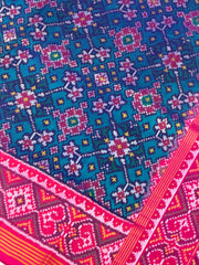 Pink & Turquoise Navaratan Patola Saree