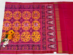 Chhabdi Figure Pink & musterd patola Saree