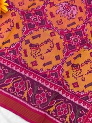 Chhabdi Figure Pink & musterd patola Saree