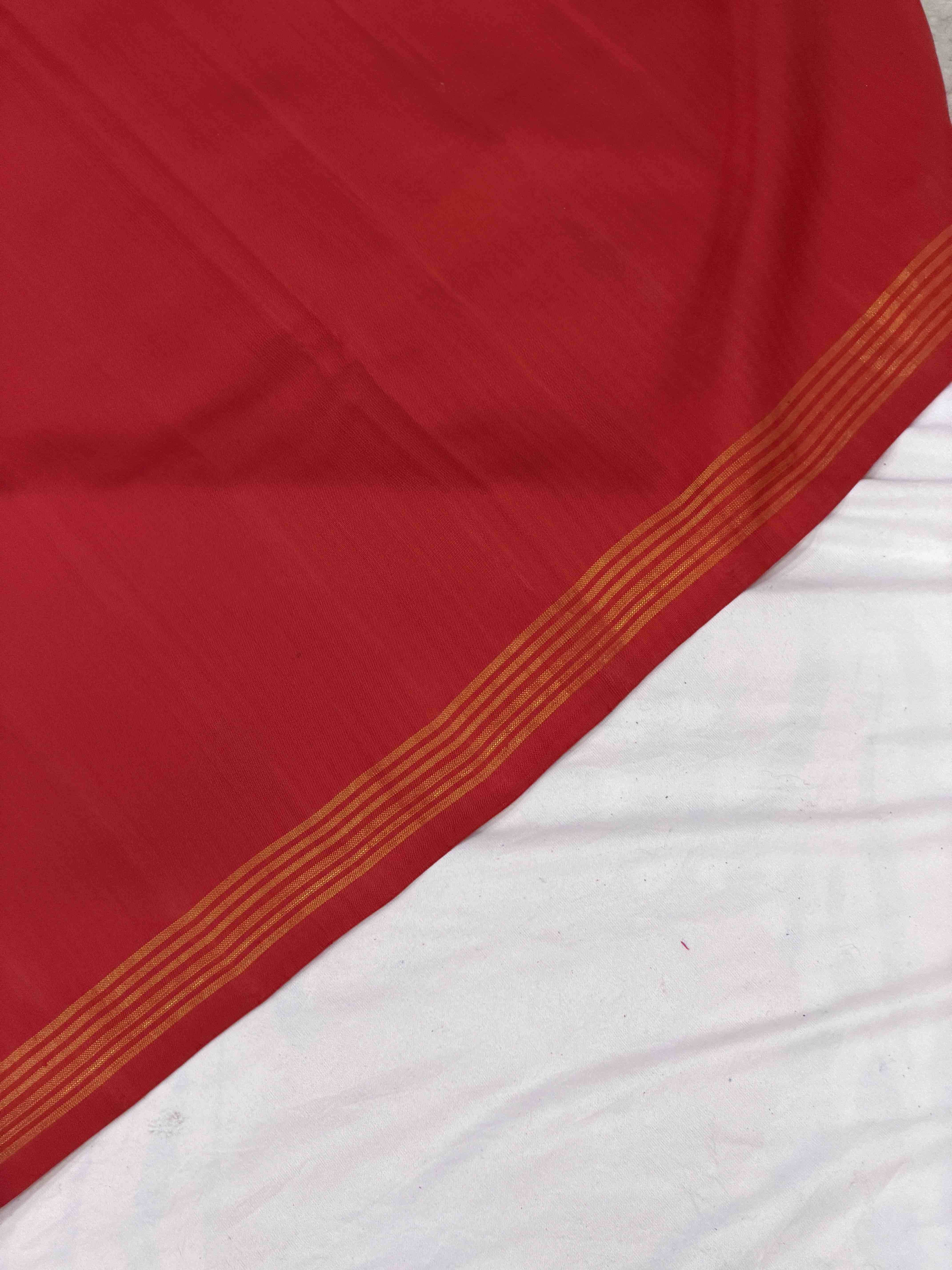 Red & Blue small Narikunj Patola Saree