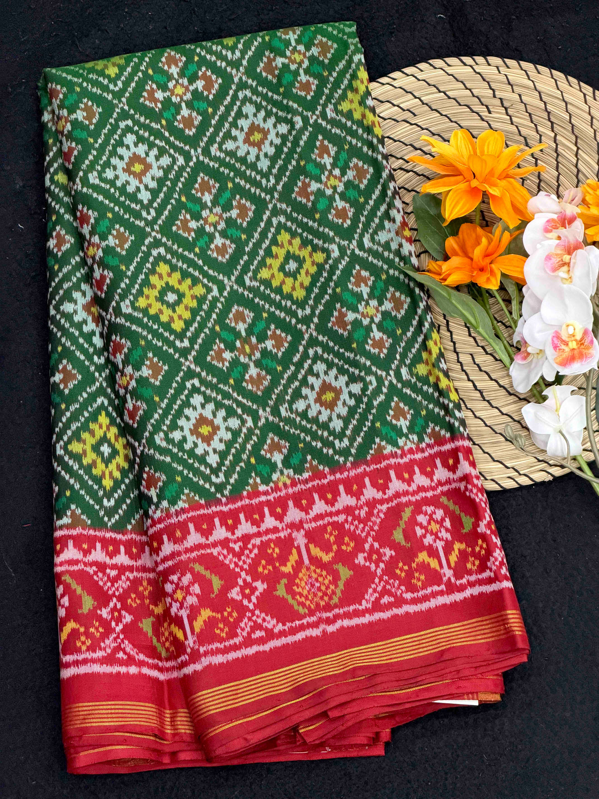 Red & Green Chandabhat Patola Saree