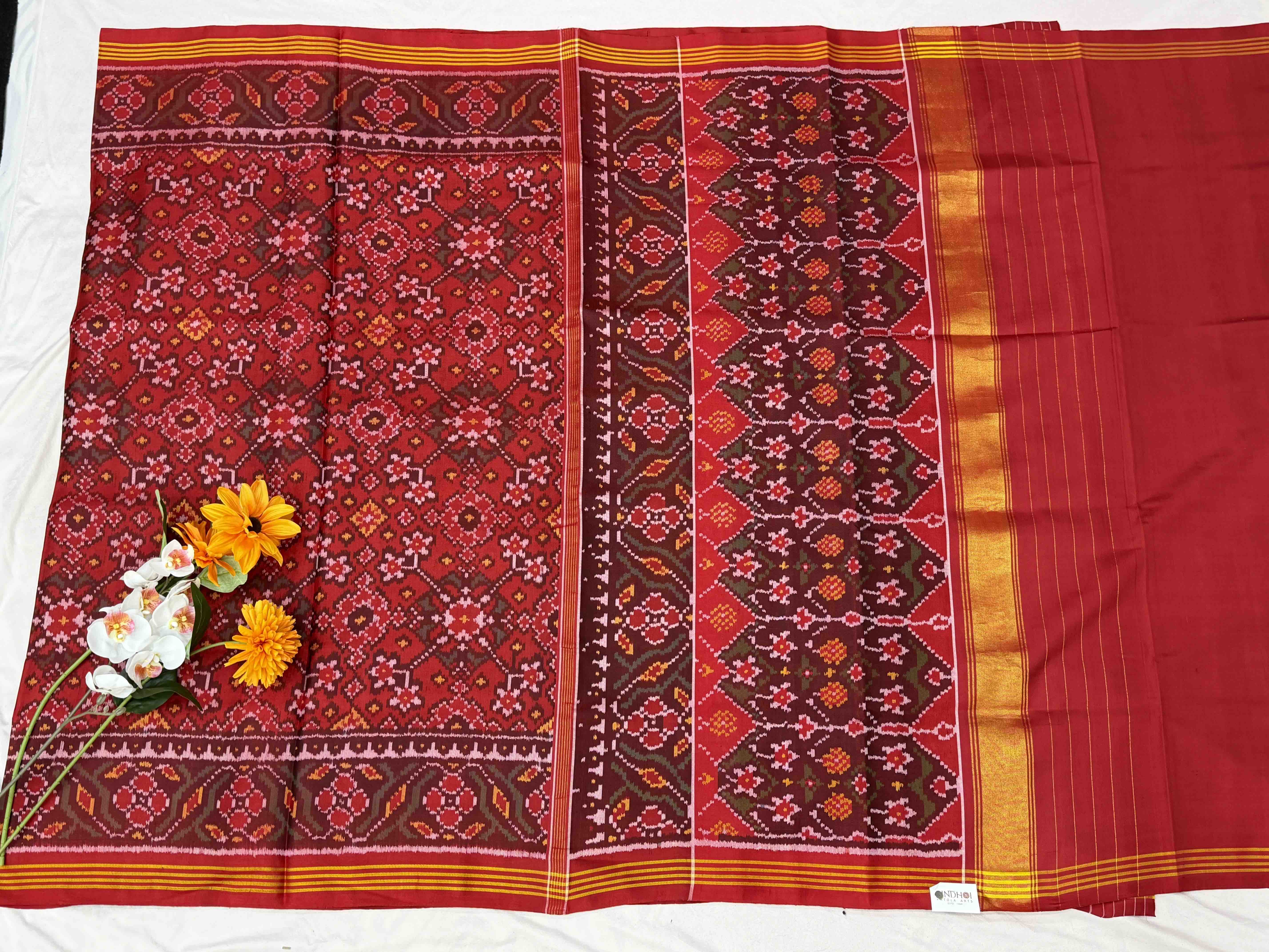 Full red navaratan Patola Saree