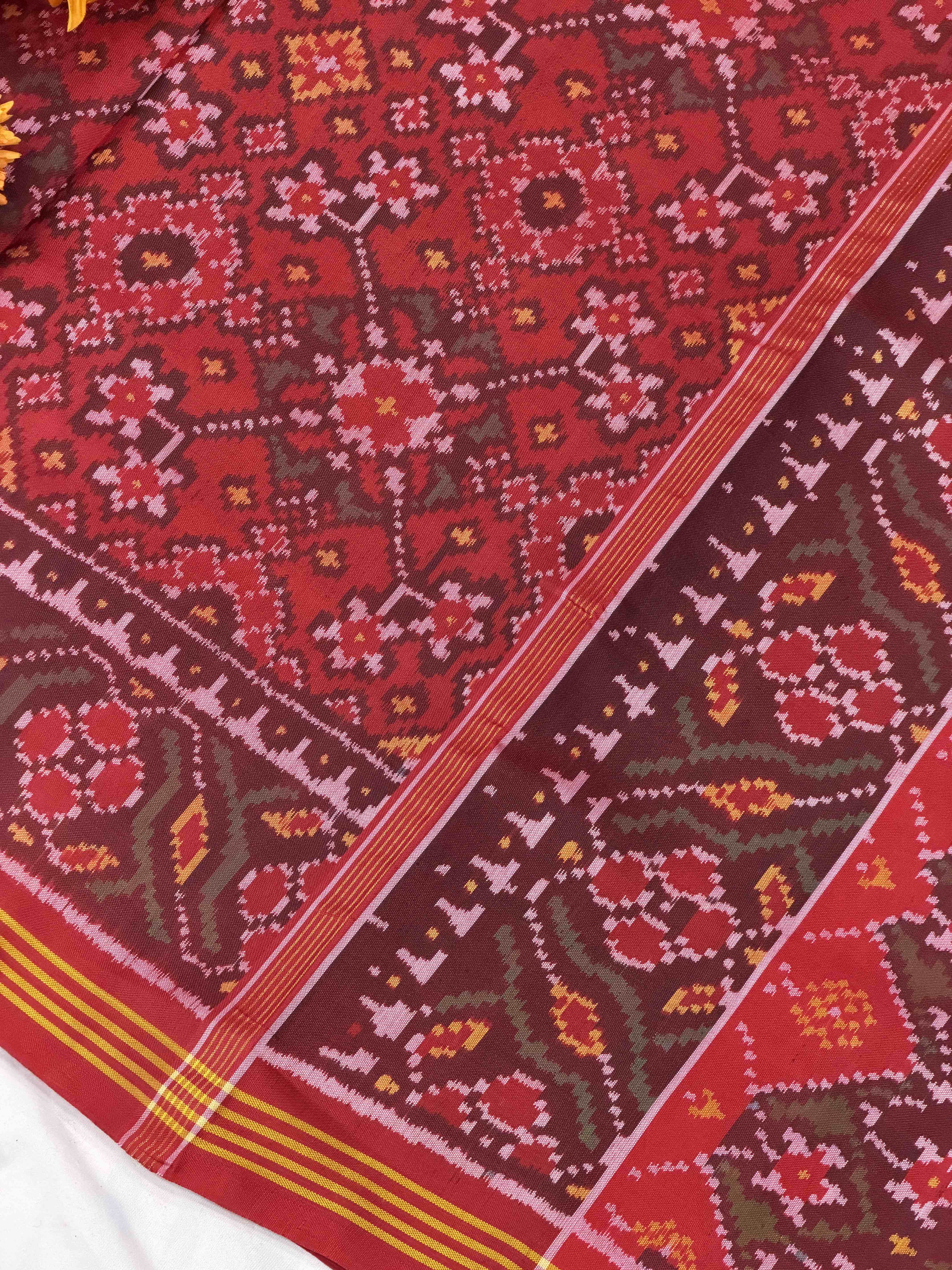 Full red navaratan Patola Saree
