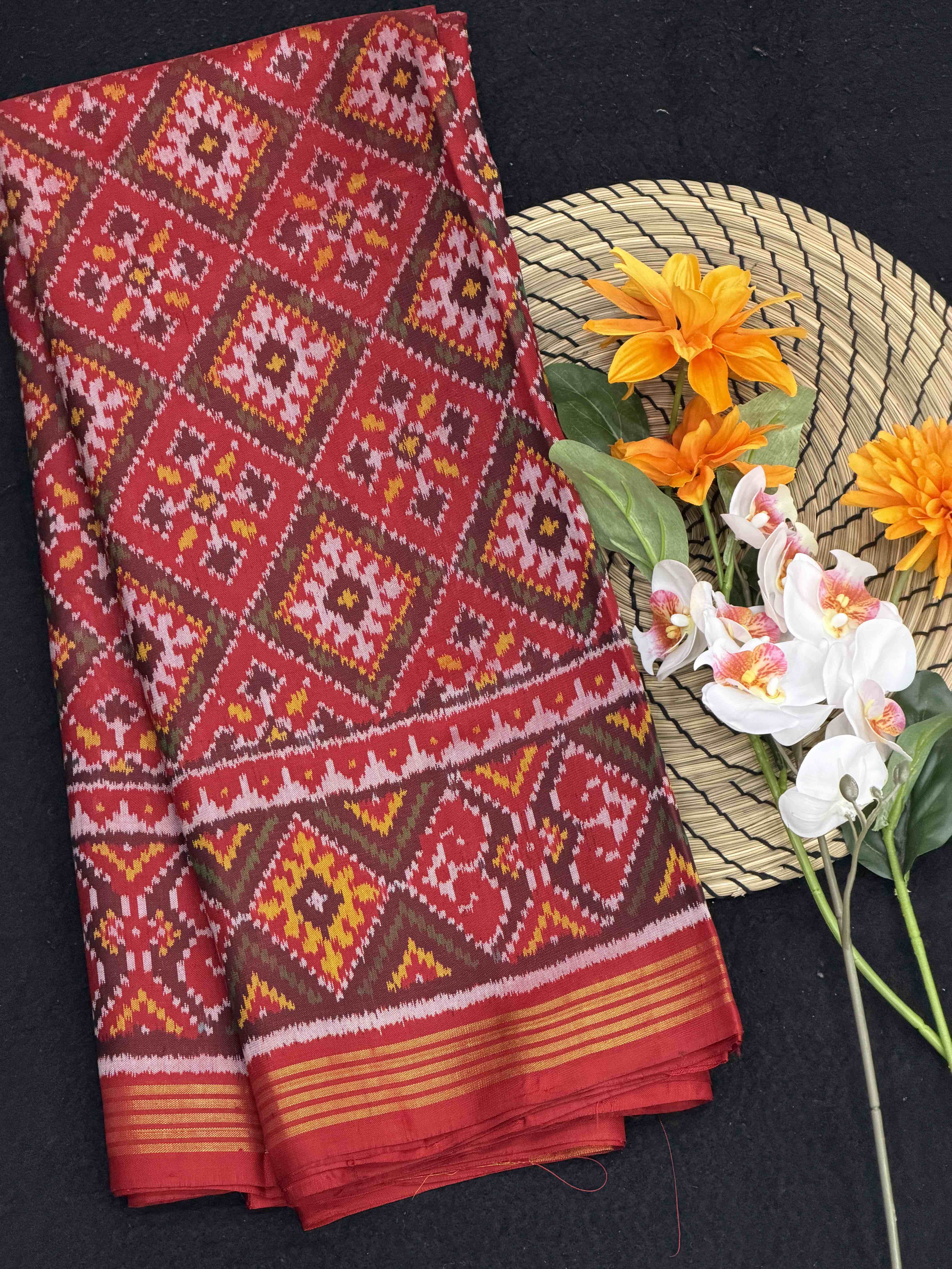 Red Panchanda Patola Saree