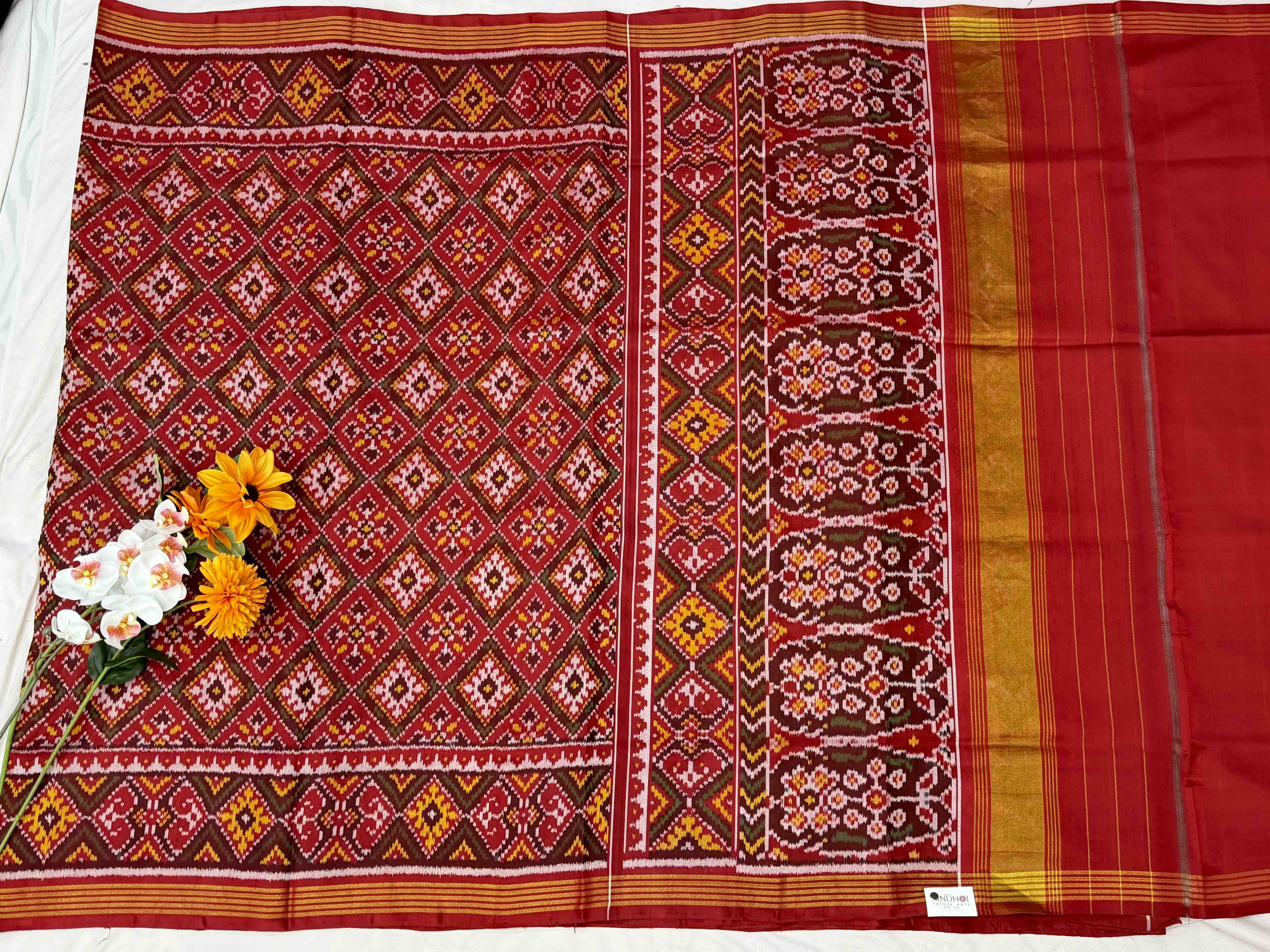 Red Panchanda Patola Saree