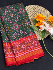 Red & Green Navaratan Patola Saree