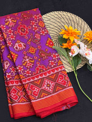 Red & purplish red shaded Narikunj Patola Saree