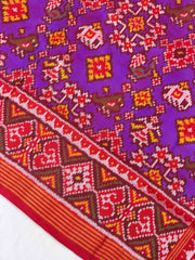 Red & purplish red shaded Narikunj Patola Saree