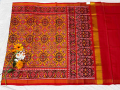 Red & musterd Navaratan Patola Saree
