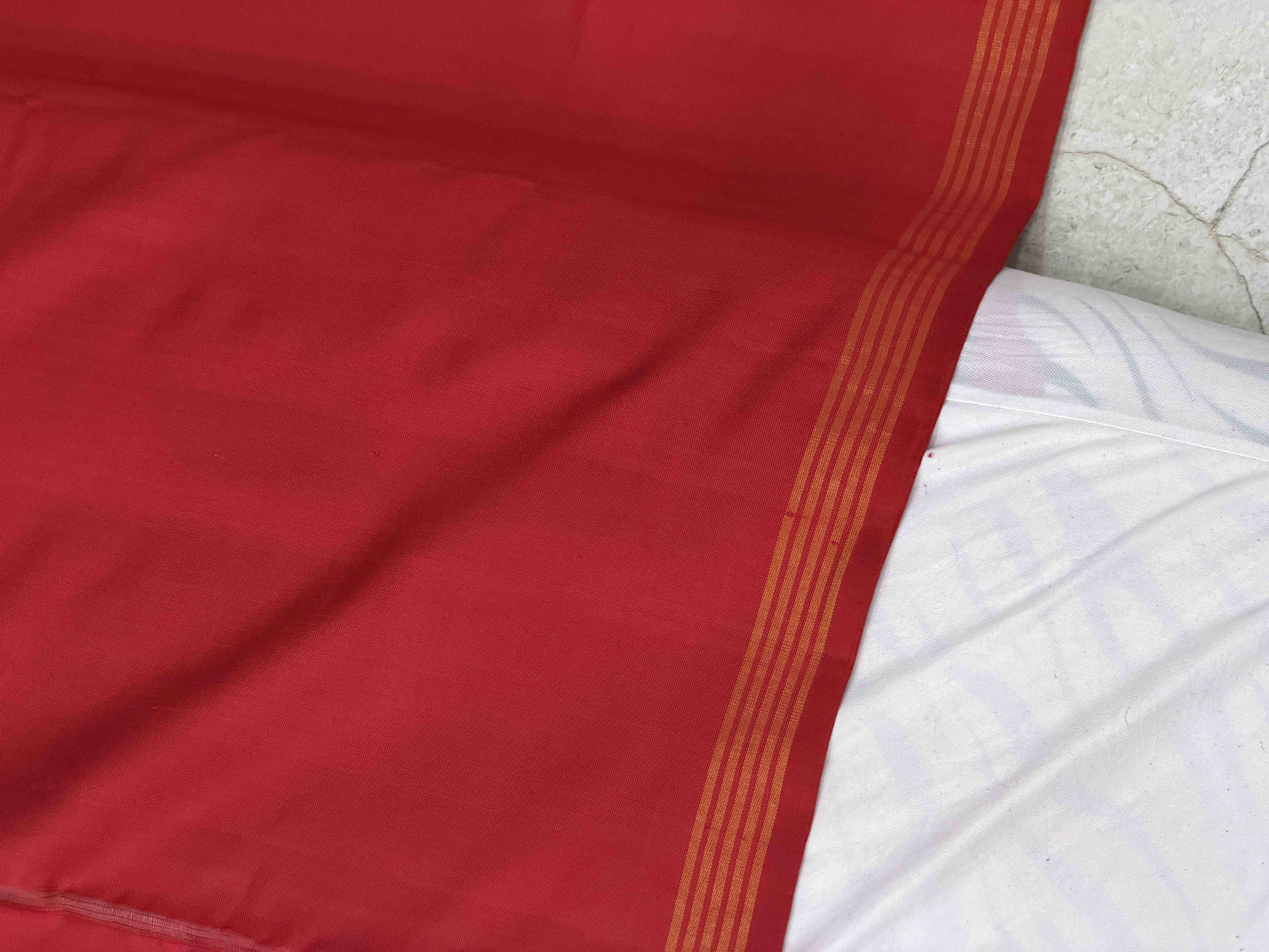Red & rust orange parrot figure Patola saree