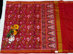 Red Creeper Design Patola Saree