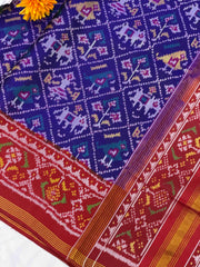 Red & Blue Narikunj Patola Saree