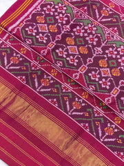 Pink & Green Skirt border Patola Saree