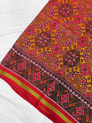 Maroon & musterd Navaratan Patola saree