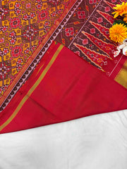 Maroon & musterd Navaratan Patola saree