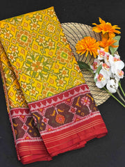 Red & yellow navaratan Patola Saree