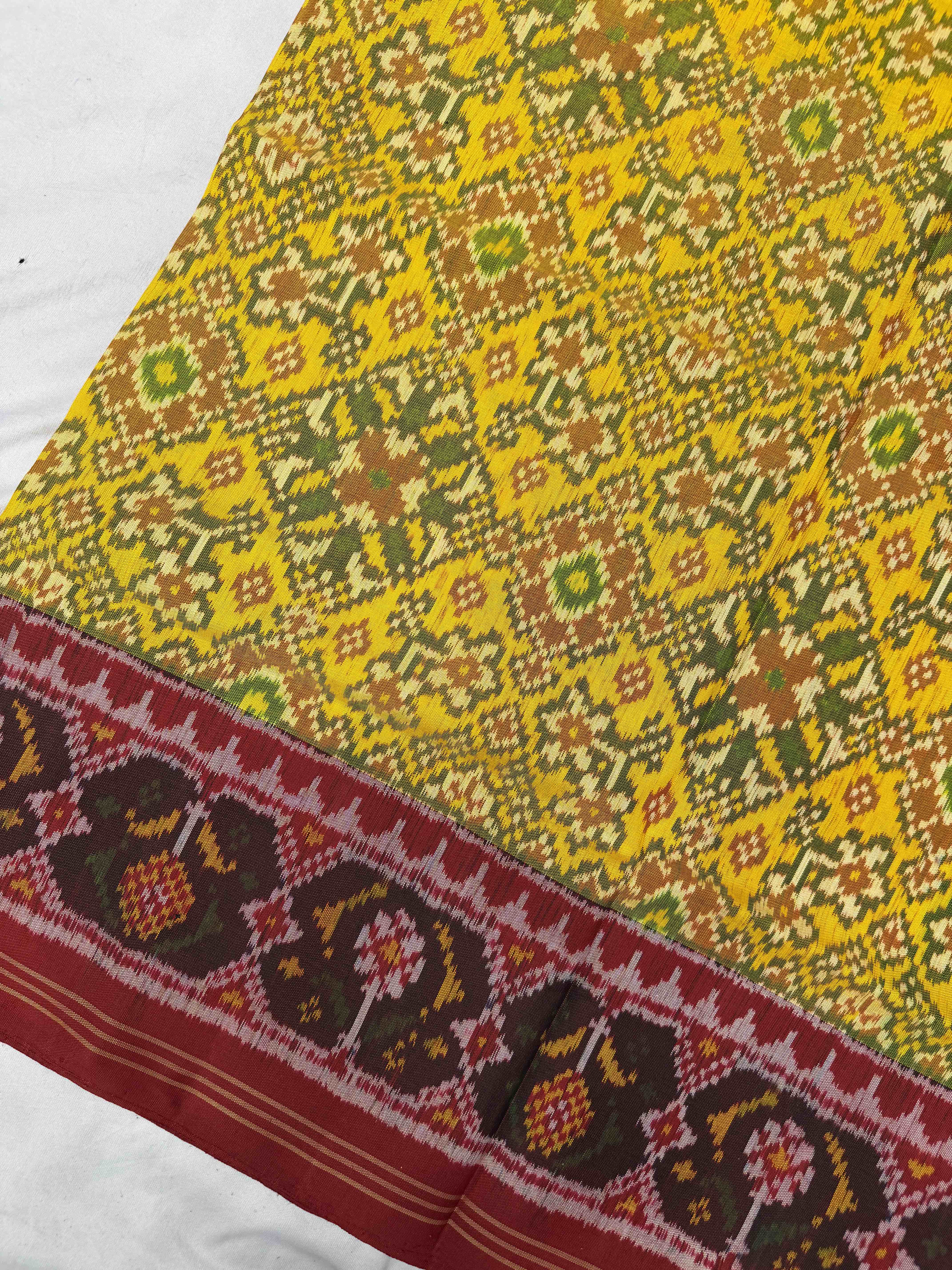 Red & yellow navaratan Patola Saree