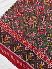 Red & shaded green Navaratan Patola Saree