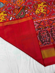 Red & orange figure Design Patola Saree